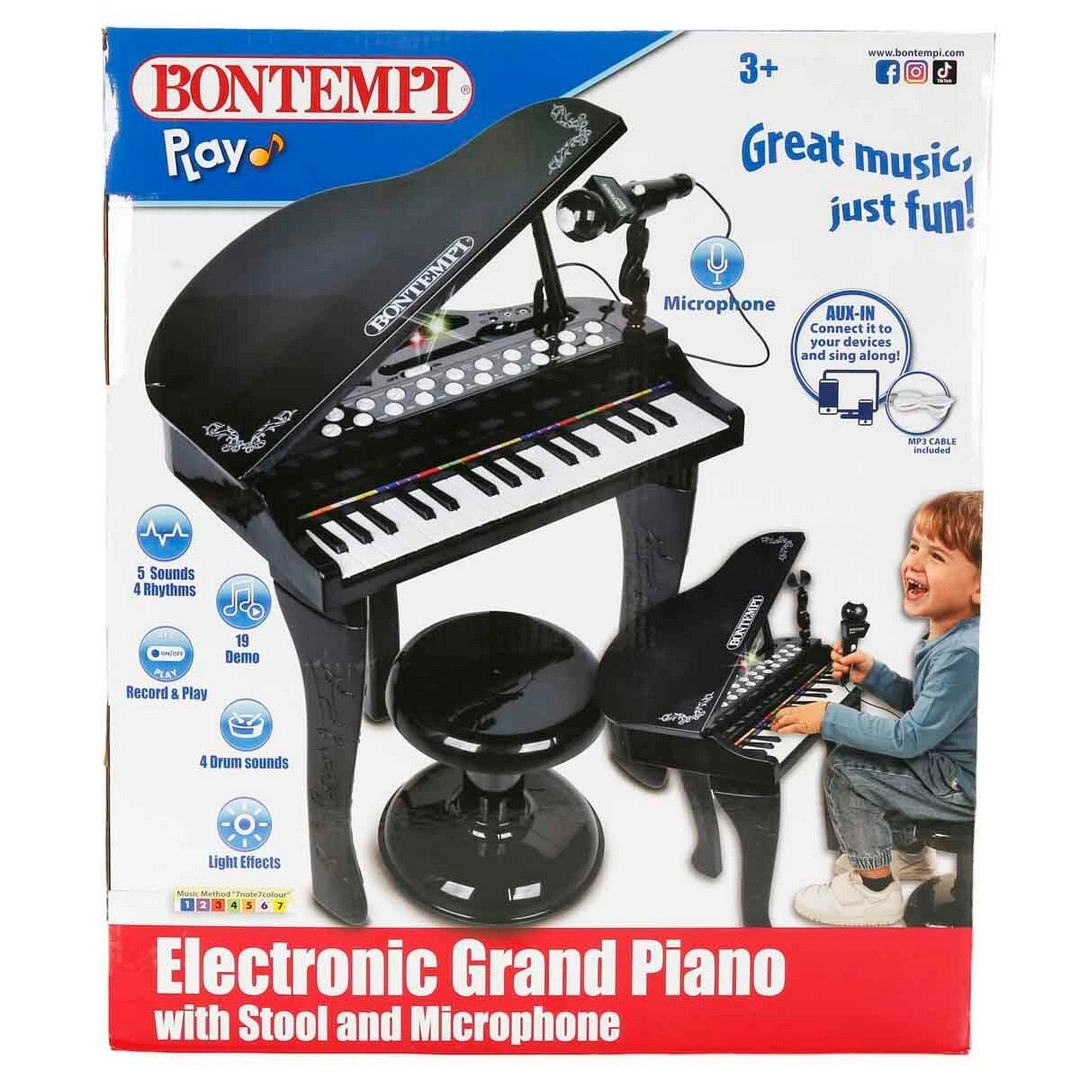 Bontempi Işıklı Mikrofonlu Tabureli Piyano Seti - S00033546