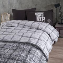 Clasy Ranforce Nevresim Takımı Tek Kişilik Give Up Antrasit