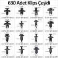 Yumurcak Shop® 630 Adet Trim Klips Seti – Oto Panel, Kapı Döşeme, Tampon ve Pervaz İçin Evrensel Raptiye Bağlantı Elemanları