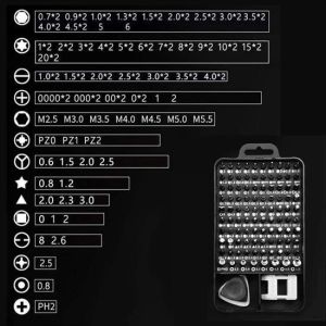 115 in 1 Hassas Tornavida Onarım Alet Manyetik Sürücü Kitli Elektronik Hassas Tornavida Seti