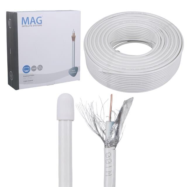 Mag RG6-U4 Bakır SAT1 Anten Kablosu 100 Mt