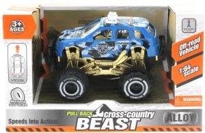 Çek Bırak Mini Off Road Mavi Polis Aracı