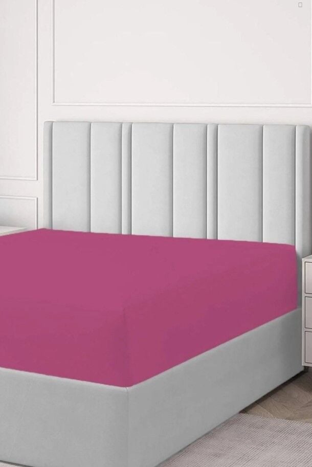 Ephemeris Pamuk Çift Kişilik Lastikli(fitted)  Penye Çarşaf Fuşya