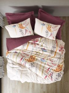 Cotton Box Çift Kişilik Modeline Nevresim Takımı Flos Bordo