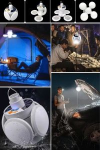 5 Led\'li 3 Farklı Işık Modlu Açılıp Kapanabilir Led Kanatlı Güneş Enerjili Solar Aydınlatma Asılabilir Kamp Feneri