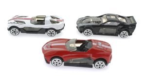 Die Cast Metal 3'lü Yarış Arabaları Siyah Araçlı