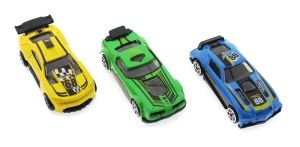 Die Cast Metal 3'lü Yarış Arabaları Yeşil Araçlı