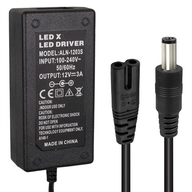 Powermaster PM-1980 12 Volt - 3 Amper - 36 Watt 5.5*2.5 Mm Uçlu Plastik Kasa Masaüstü Adaptör