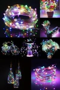 Pilli Renkli Peri Led Işık Dekoratif Aydınlatma 5 Metre RGB Led