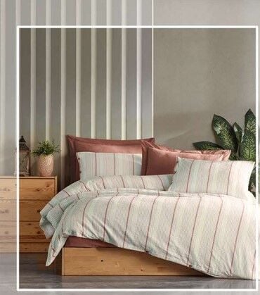 Şaheser Home Collection İplik Boyalı Nevresim Takımı Avva Kiremit