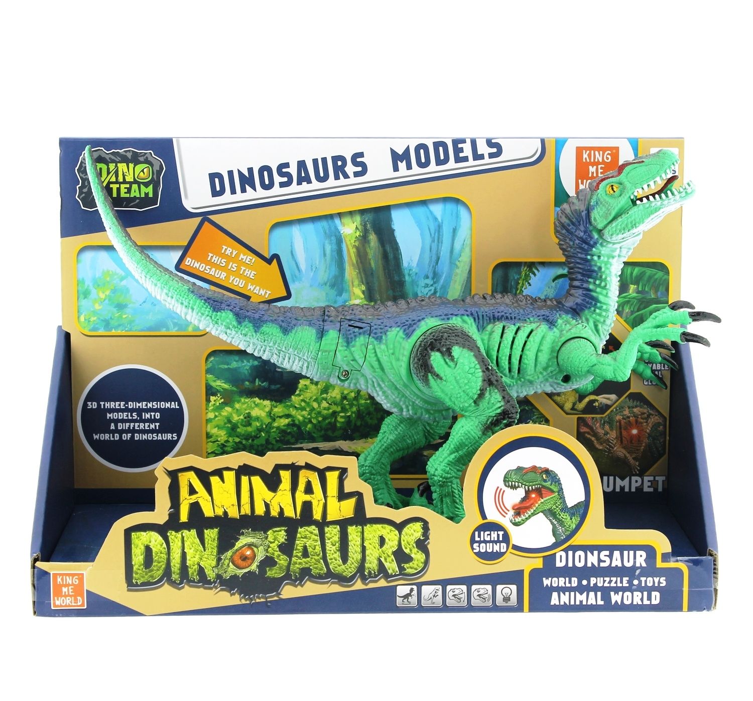 Sesli Ve Işıklı Dinozor Raptor 30 Cm