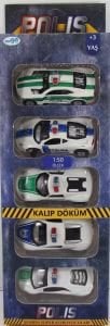 Sürtmeli Die Cast 5'Li Metal Polis Araçları