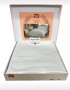 Taç Çift Kişilik Saten Nevresim Takımı Basic Gri