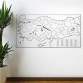 Yazılabilir Türkiye Haritası Manyetik Duvar Stickerı 110 x 56 cm