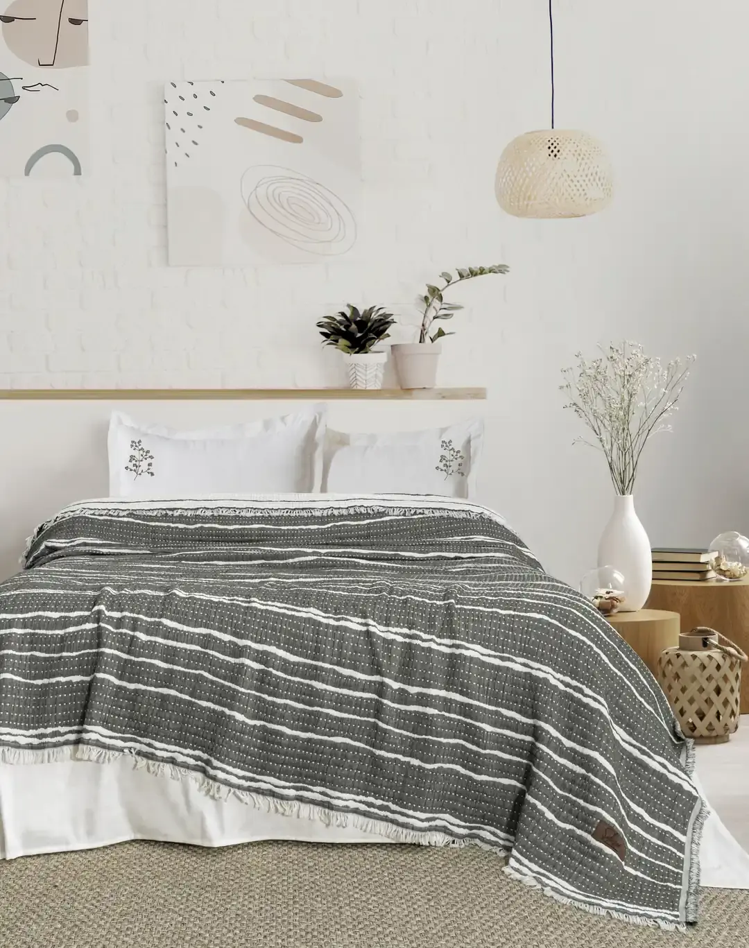 Şaheser Home Collection Yatak Örtüsü Seti Sera Haki