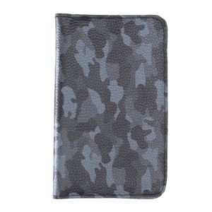 Leony 6.1 inch Uyumlu Deri Kartlıklı Kılıf Kamuflaj Gri