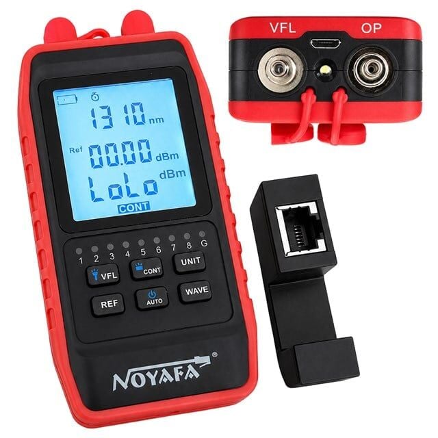 Noyafa NF-908L Dijital Çok Fonksiyonlu Mini Fiber Optik Güç Ölçer - 10mW VFL, RJ45 Test