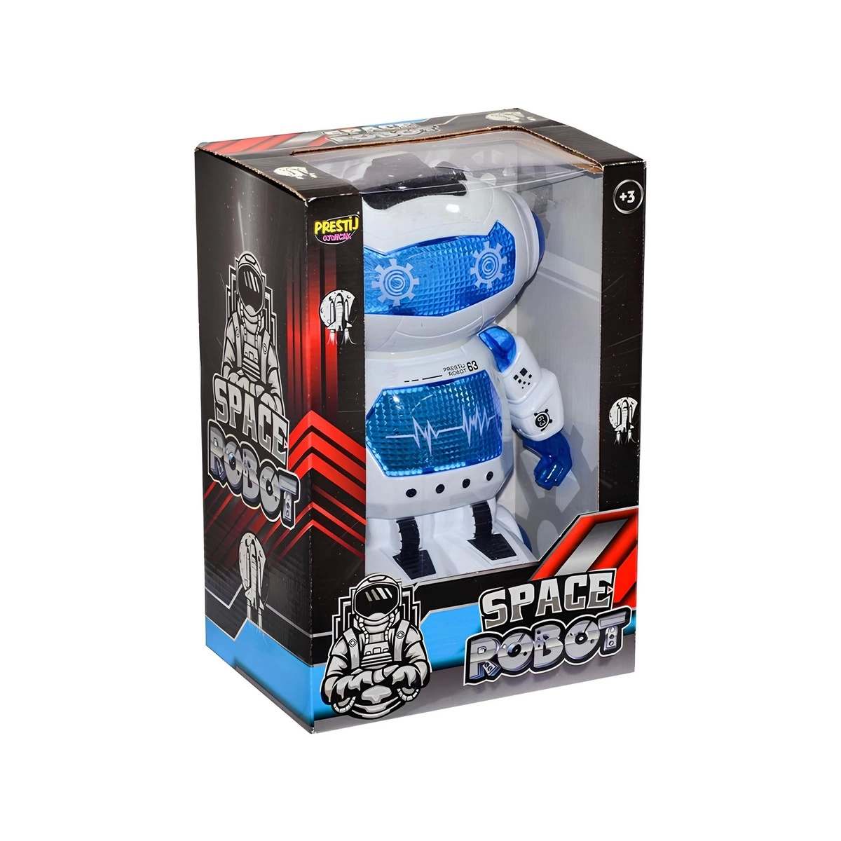 Kutulu Yürüyen Sesli Işıklı Robot - FAB.118