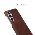 Galaxy S26 Plus için, Hakiki Deri, El Yapımı Kılıf, İç Yüzeyi Kadife, Antik Kahve