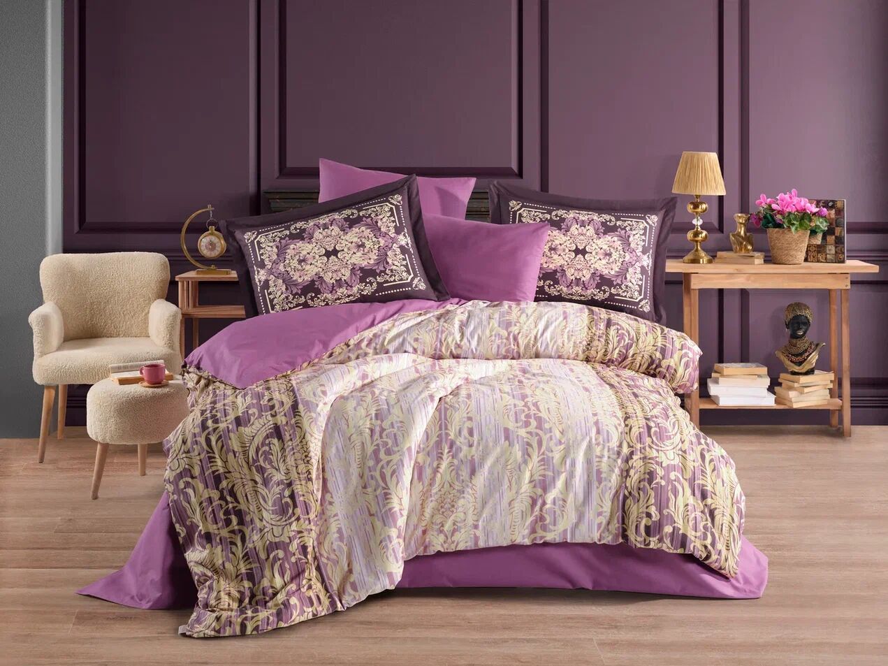 Hobby Çift Kişilik Poplin Nevresim Alandra Mürdüm