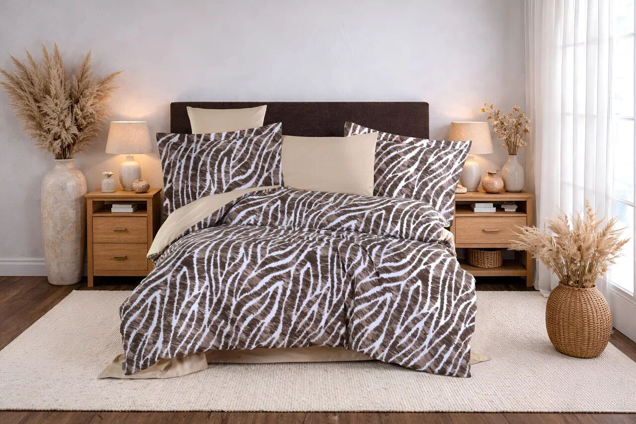 Hobby Çift Kişilik Poplin Nevresim Tamara Kahve