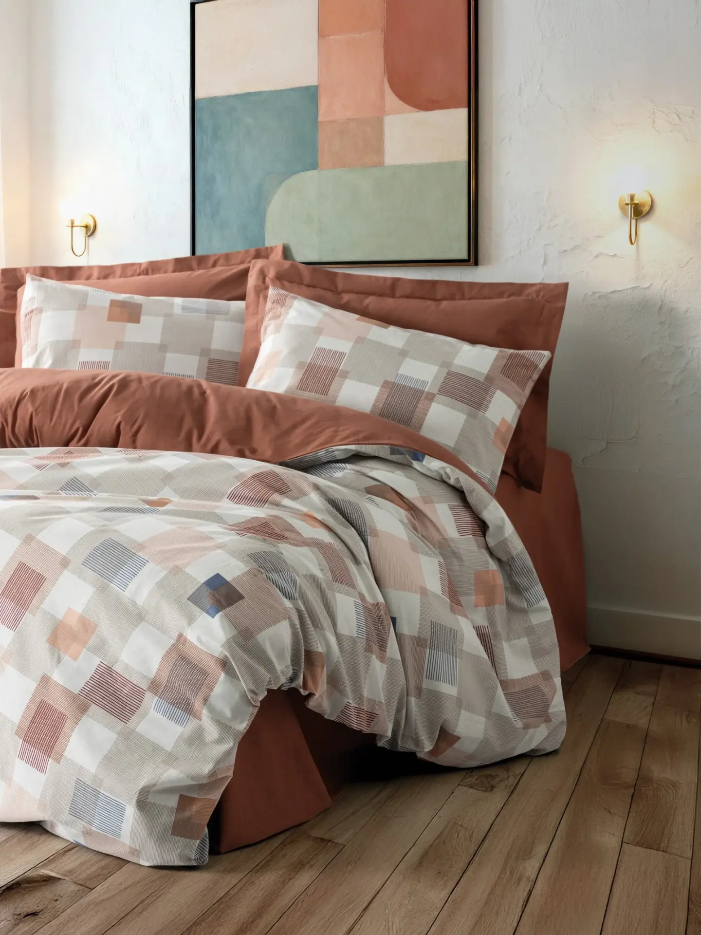 Cotton Box Ranforce Nevresim Takımı Çift Kişilik Sable Tarçın