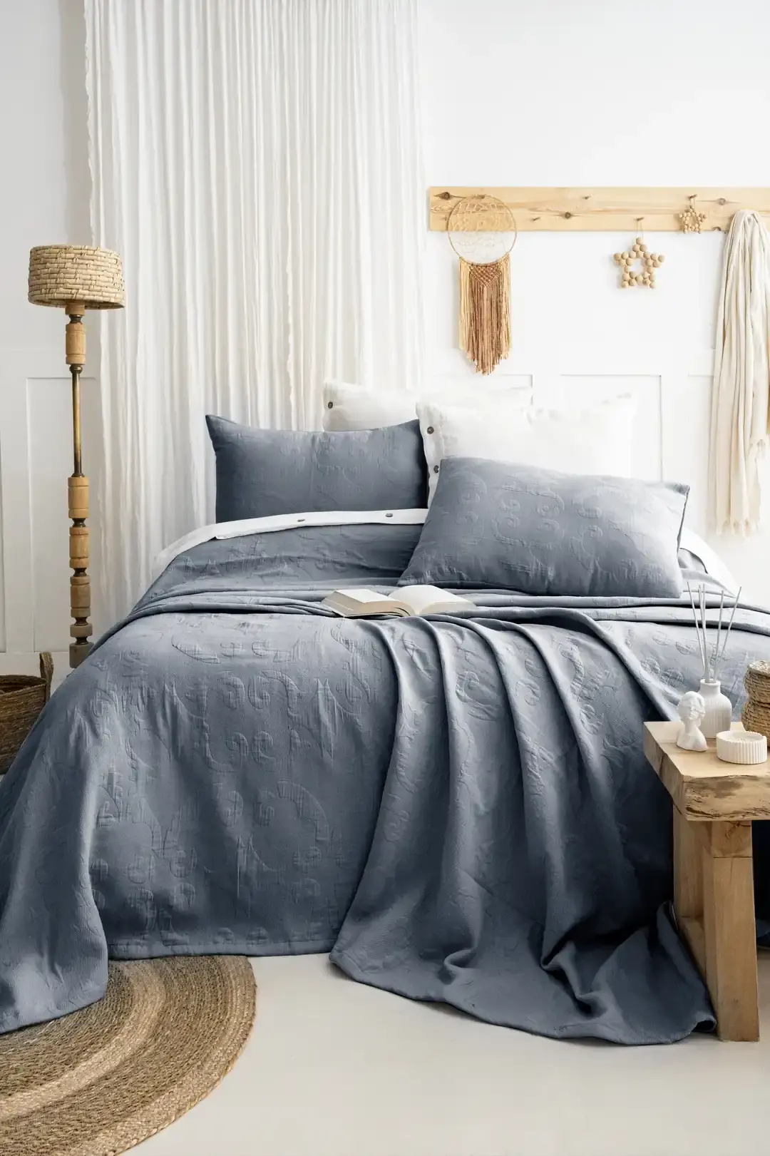 Şaheser Home Collection Yatak Örtüsü Çift Kişilik Julia Mavi