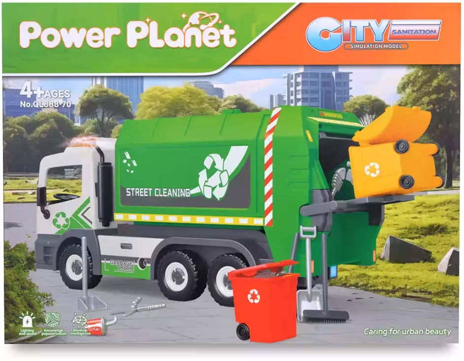 Power Planet Sesli ve Işıklı Sök Tak Çöp Kamyonu