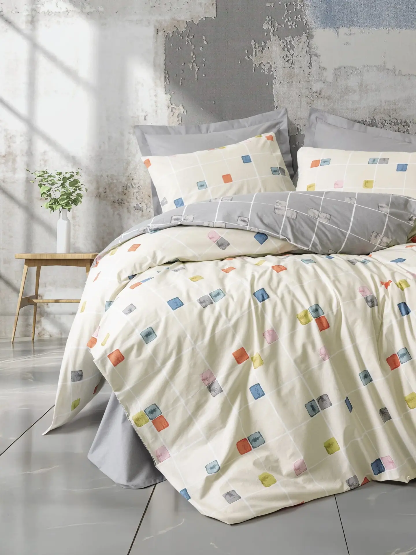 Cotton Box Minimal Tek Kişilik Nevresim Takımı Evo Gri