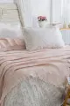 Şaheser Home Collection Müslin Yatak Örtüsü Çift Kişilik Pamela Pudra