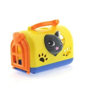 Taşıma Çantalı Peluş Gri Yavru Kedi