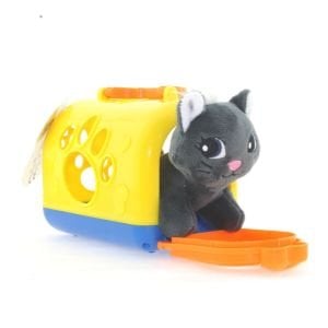 Taşıma Çantalı Peluş Gri Yavru Kedi