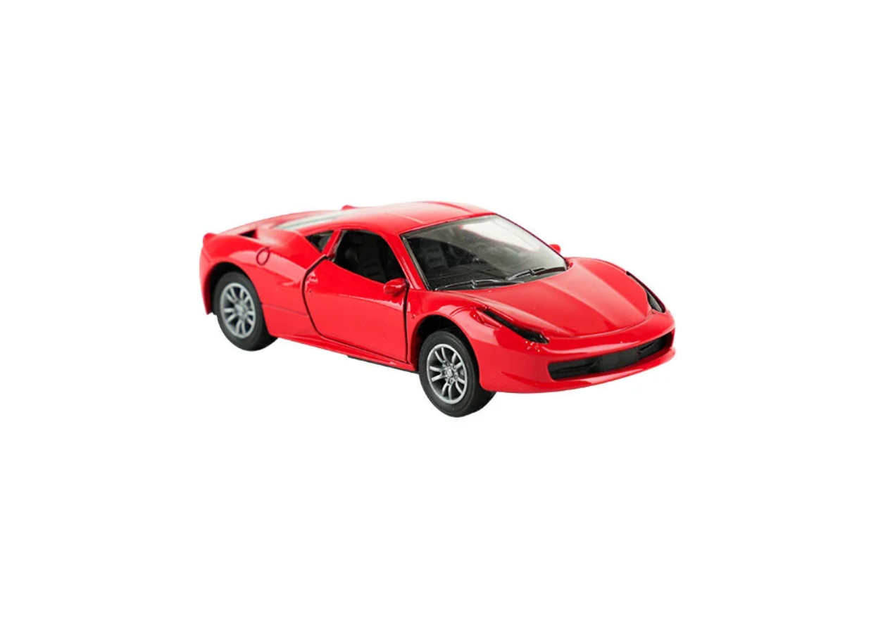 Die Cast Metal Sesli ve Işıklı Çek Bırak Kırmızı Spor Araba