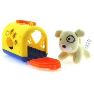Taşıma Çantalı Peluş Sarı Yavru Köpek