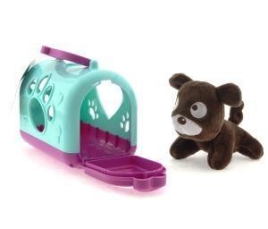 Taşıma Çantalı Peluş Kahverengi Yavru Köpek