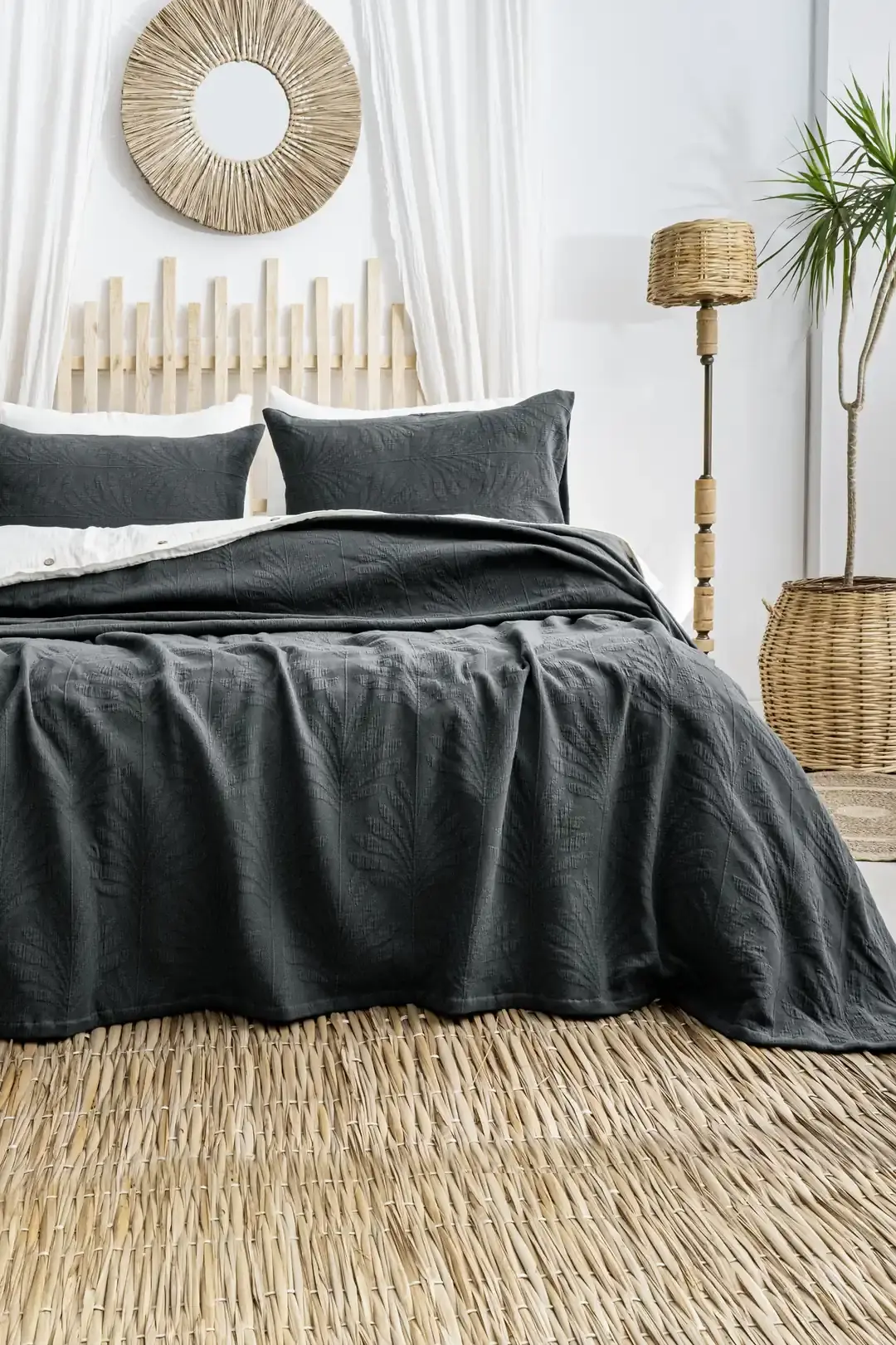 Şaheser Home Collection Yatak Örtüsü Çift Kişilik Silvia Antrasit