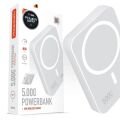 Powerway 5.000mAh PD15W Magsafe Kablosuz Wireless Taşınabilir Şarj Cihazı Beyaz Powerbank TXM5