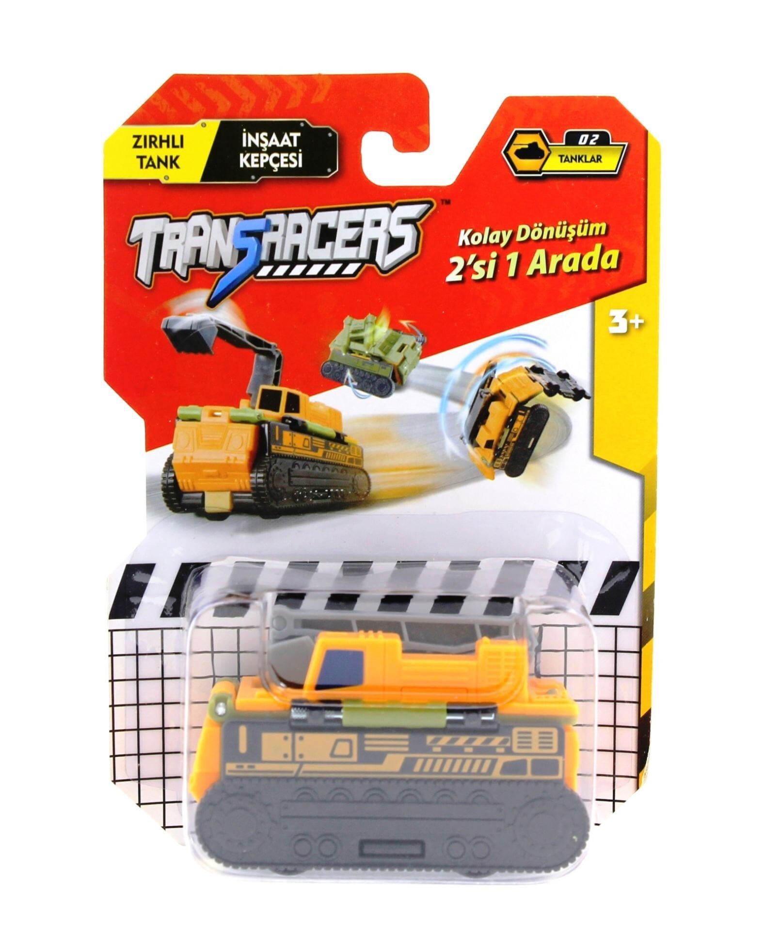 Transracers Dönüşen Araçlar Tanklar Zırhlı Tank / İnşaat Kepçesi