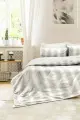 Şaheser Home Collection İpliği Boyalı Çift Kişilik Nevresim Takımı Nenas Antrasit