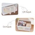 Sunup SN-25883 72L Katlanabilir Plastik Saklama Kutusu Renkli Kapaklı Tekerlekli 40x64x37cm