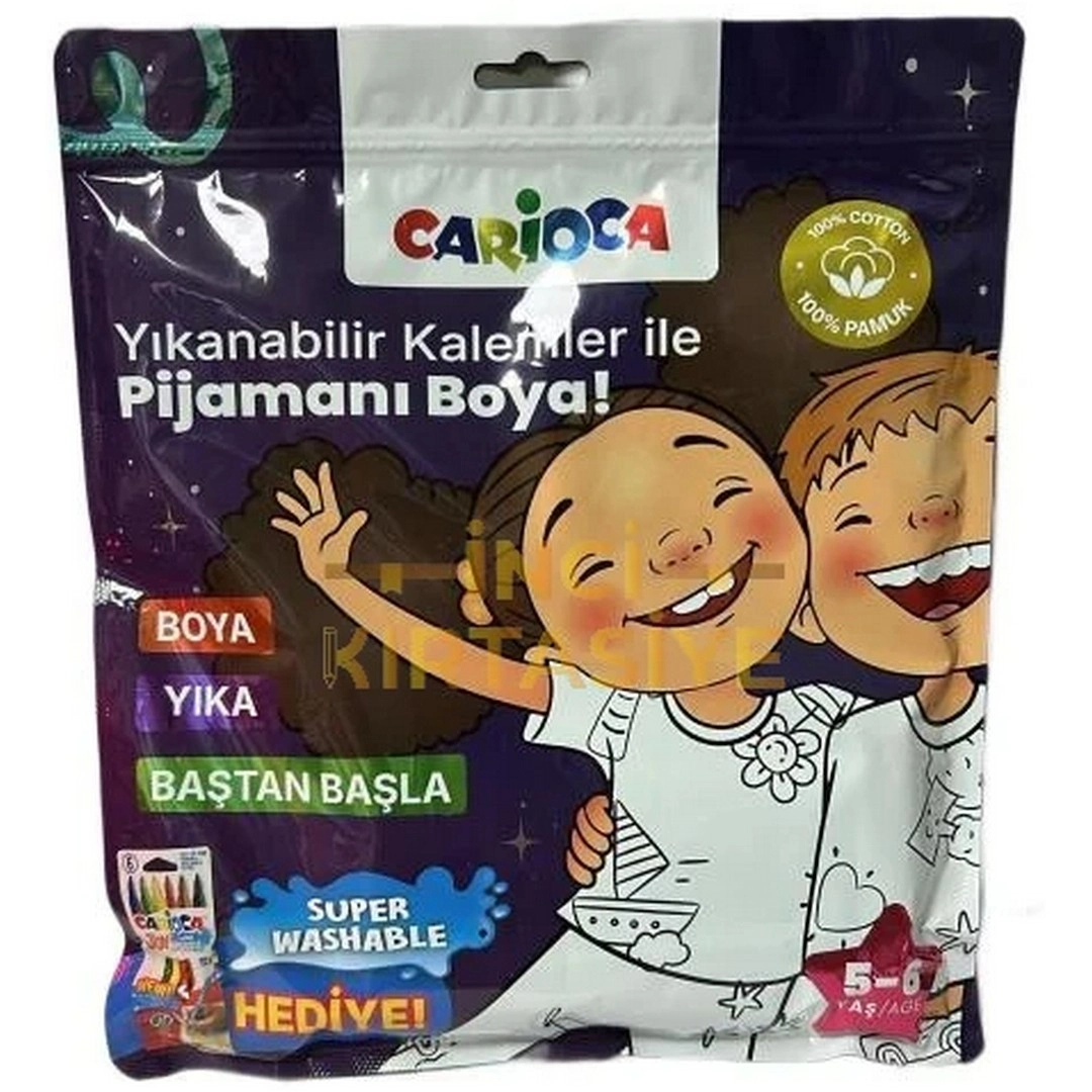 Kalem Hediyeli Boyanabilir Pijama 5-6 Yaş
