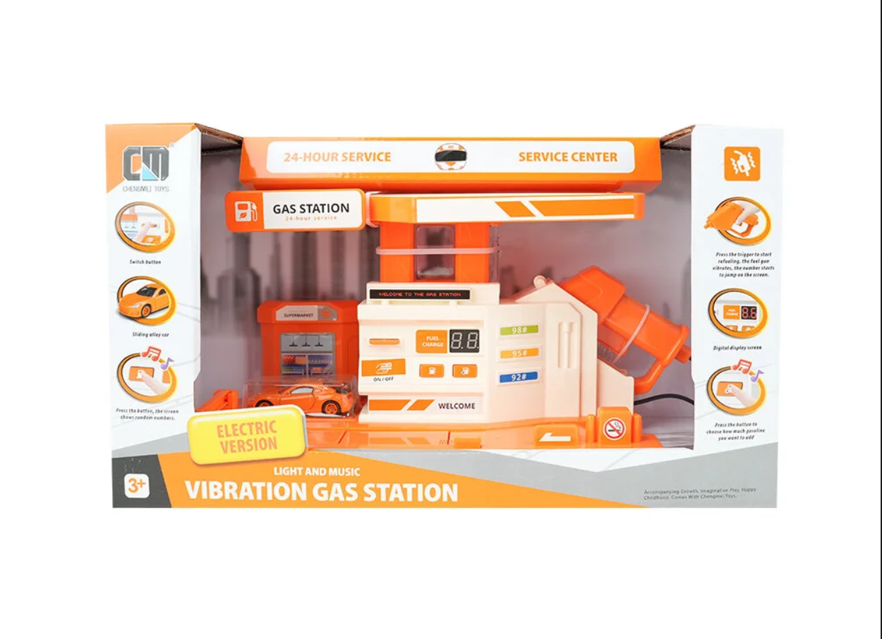 Titreşimli Turuncu Benzin İstasyonu Oyun Seti