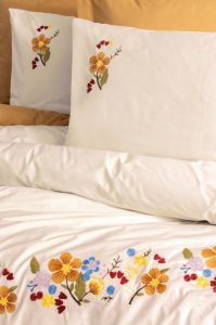 Cotton Box Brode Ranforce Çift Kişilik Nevresim Takımı Pamuya Hardal