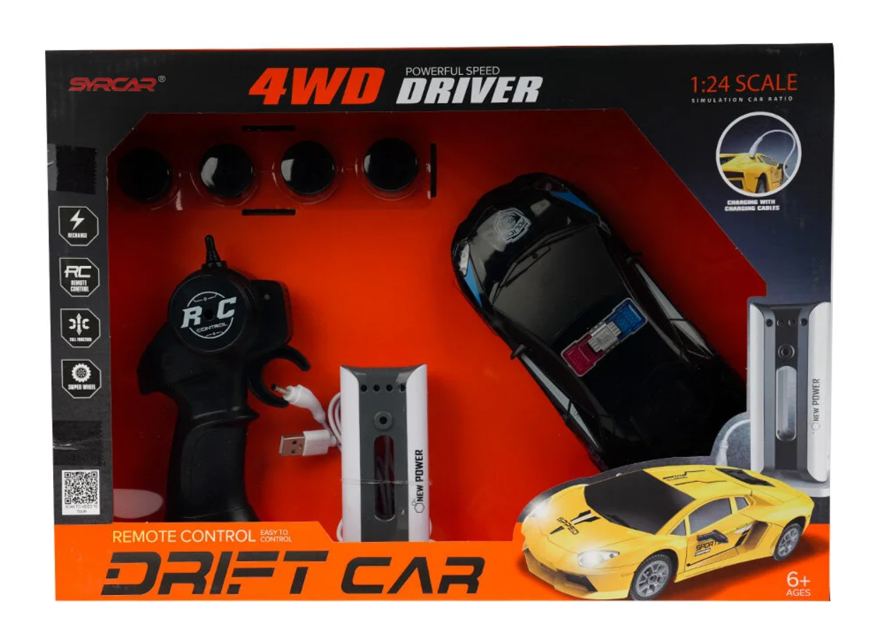 Uzaktan Kumandalı Siyah Elektrikli Polis Arabası