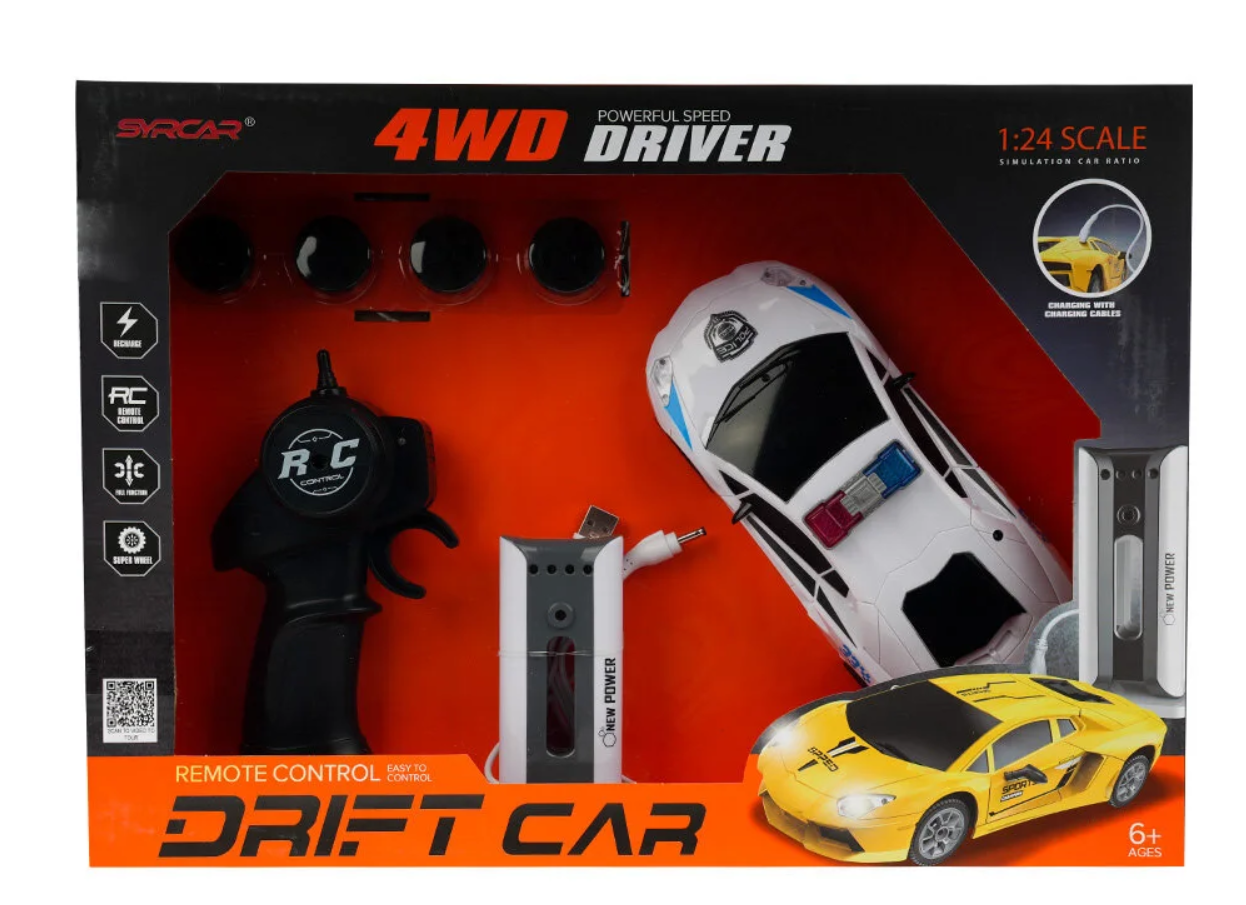 Uzaktan Kumandalı Beyaz Elektrikli Polis Arabası