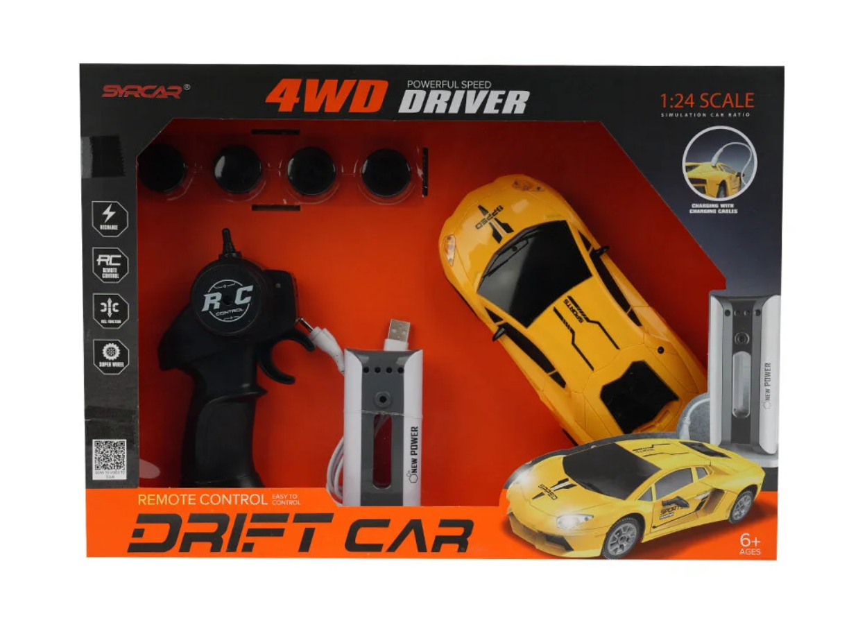 Uzaktan Kumandalı Sarı Elektrikli Yarış Arabası