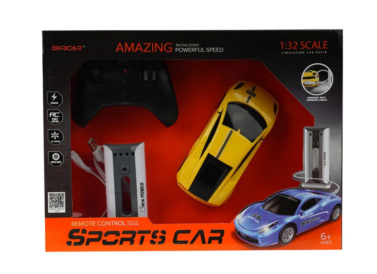 Uzaktan Kumandalı Sarı Elektrikli Yarış Arabası