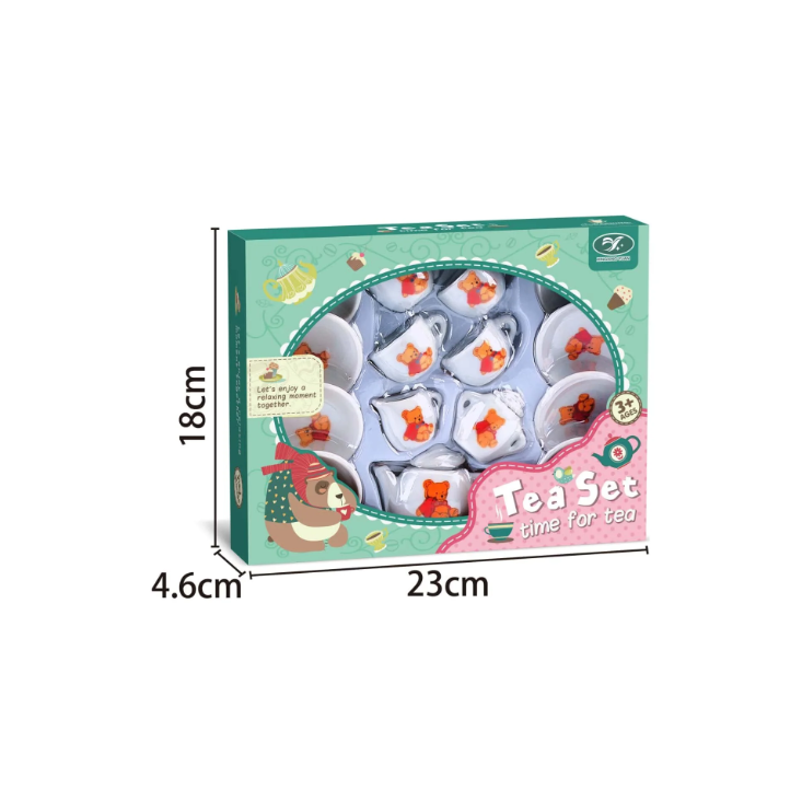 17 Parça Oyuncak Ayıcık Desenli Seramik Çay Seti