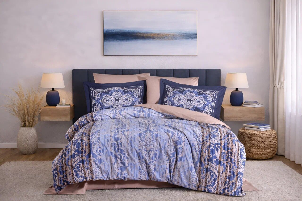 Hobby Çift Kişilik Poplin Nevresim Alandra İndigo