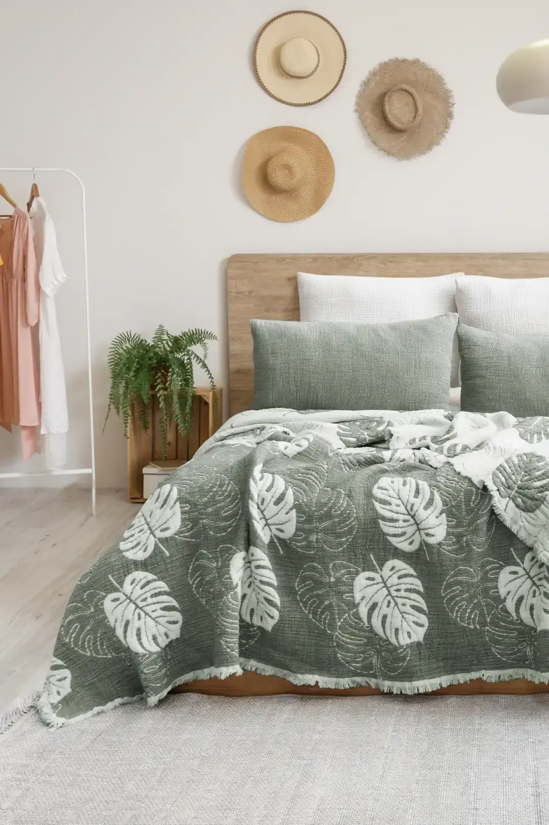 Şaheser Home Collection Yatak Örtüsü Seti Çift Kişilik Forest Yeşil